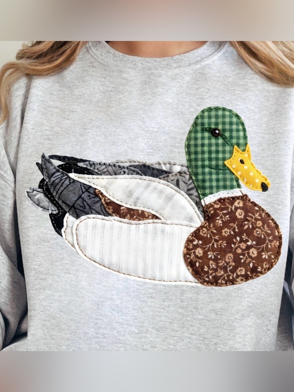 Duck Appliqué Sweatshirt - Gray
